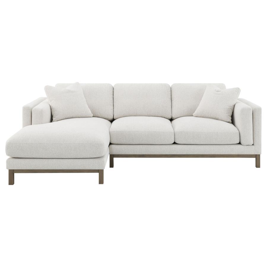 Geneva - Boucle Upholstered Sectional Chaise Sofa - Sand