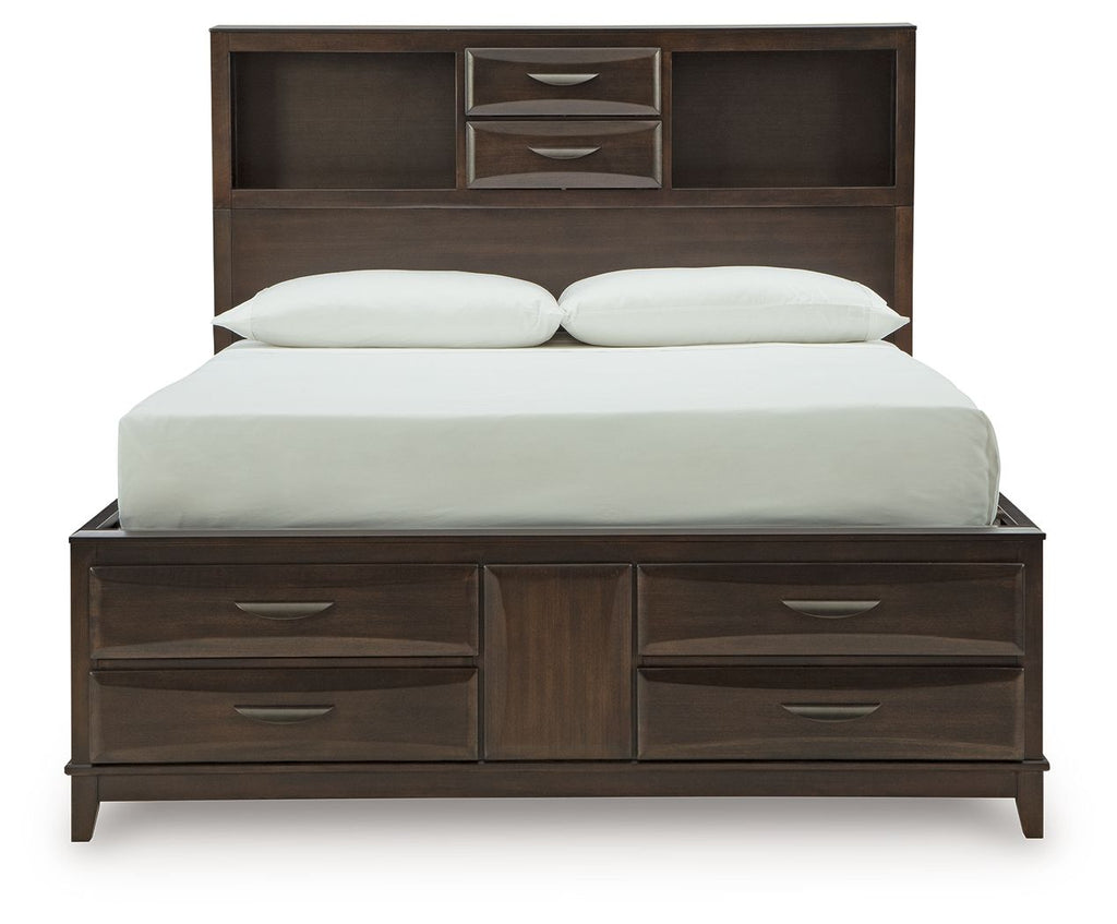 Vanmore - Dark Brown - Queen Storage Bed