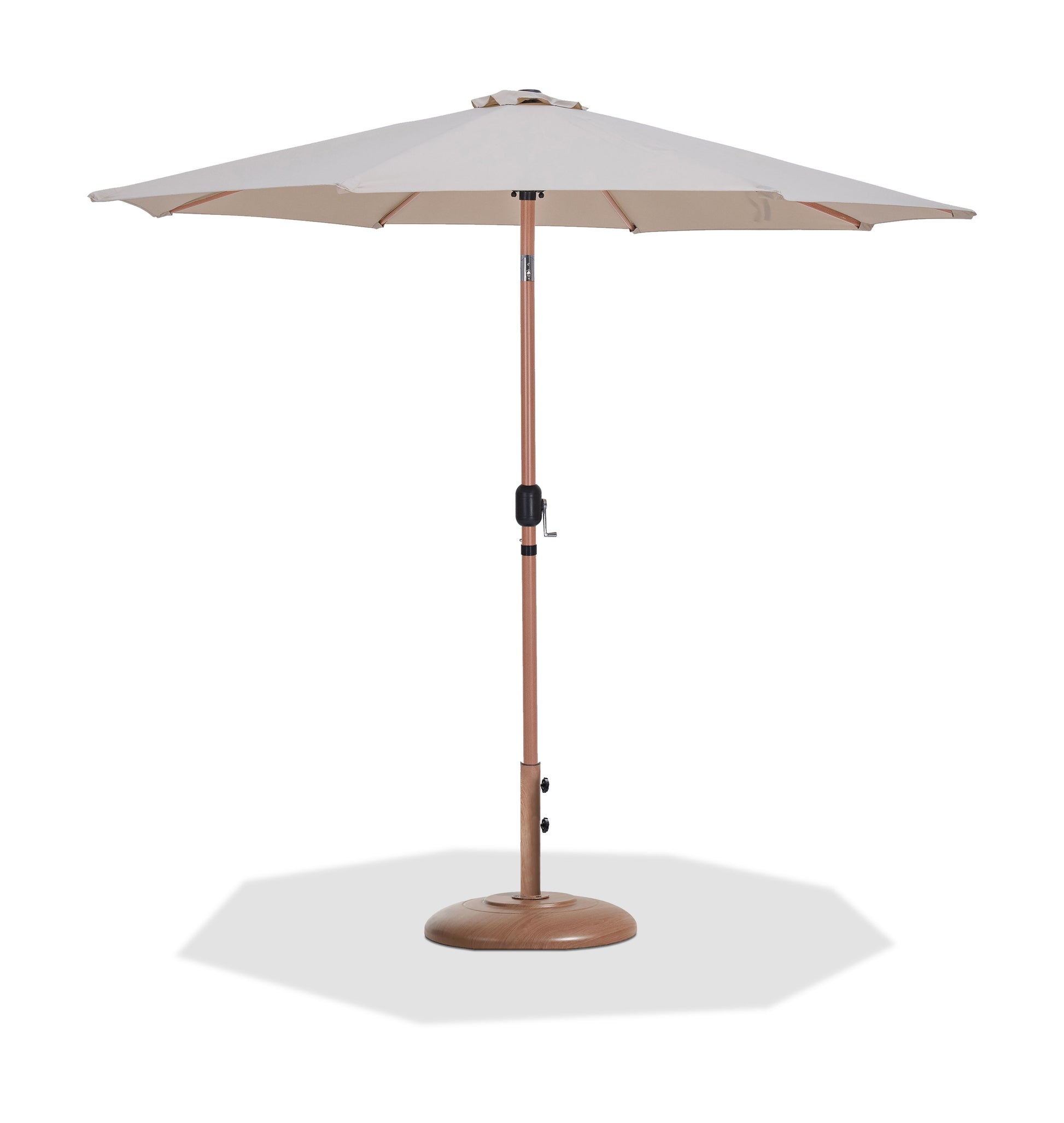 Fiji - Aluminum Patio Umbrella With Round Teak Base