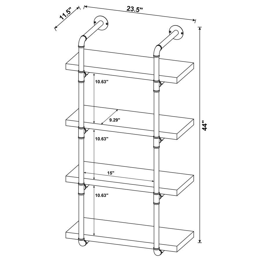 Elmcrest - 4-Shelf Wall Bookshelf
