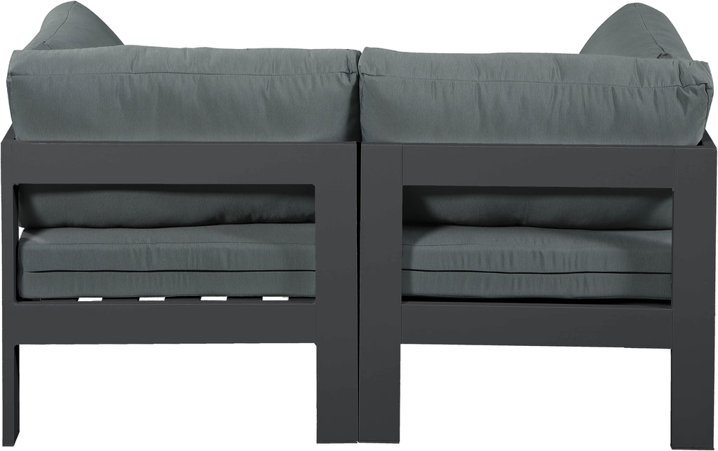 Nizuc - Outdoor Patio 2 Seat Modular Sofa With Gray Frame