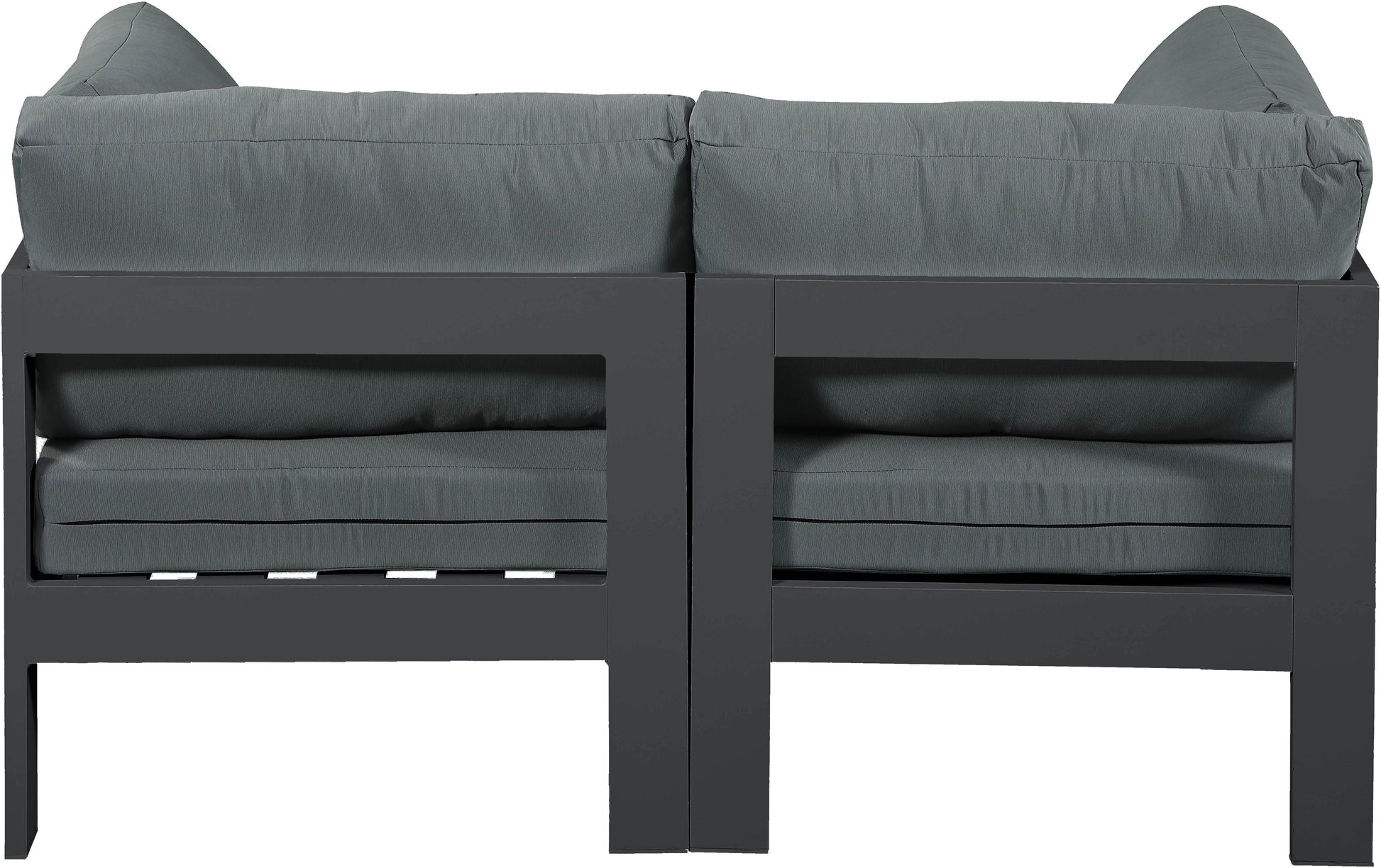 Nizuc - Outdoor Patio 2 Seat Modular Sofa With Gray Frame