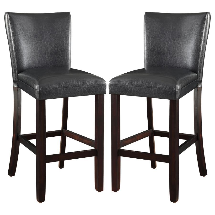 Alberton - Leatherette Upholstered Bar Chair (Set of 2) - Black