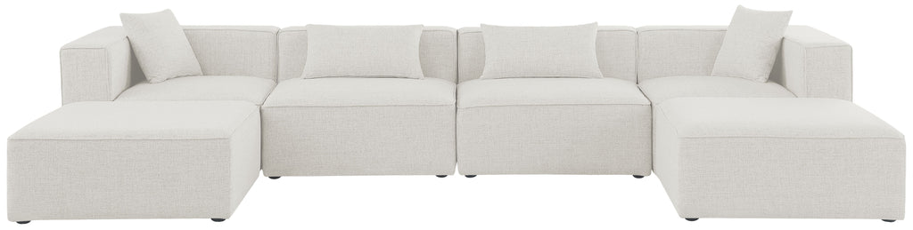 Cube - Linen 6 Piece Modular Double Chaise Sectional