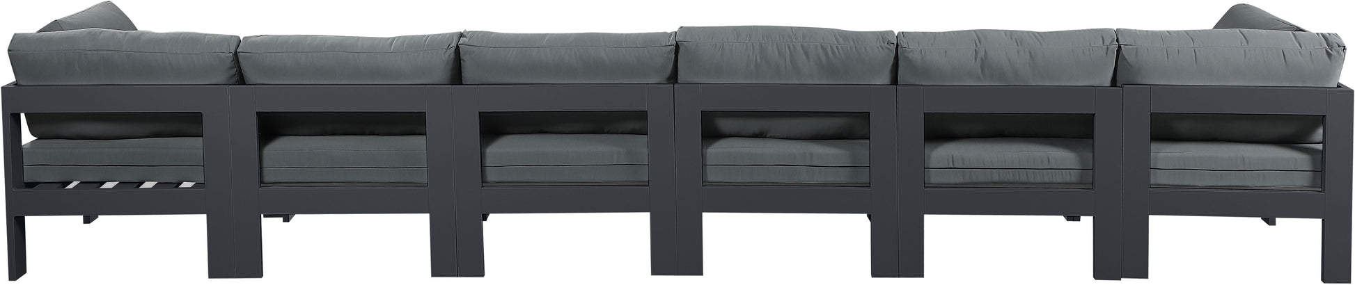 Nizuc - Outdoor Patio 6 Seat Modular Sofa With Gray Frame