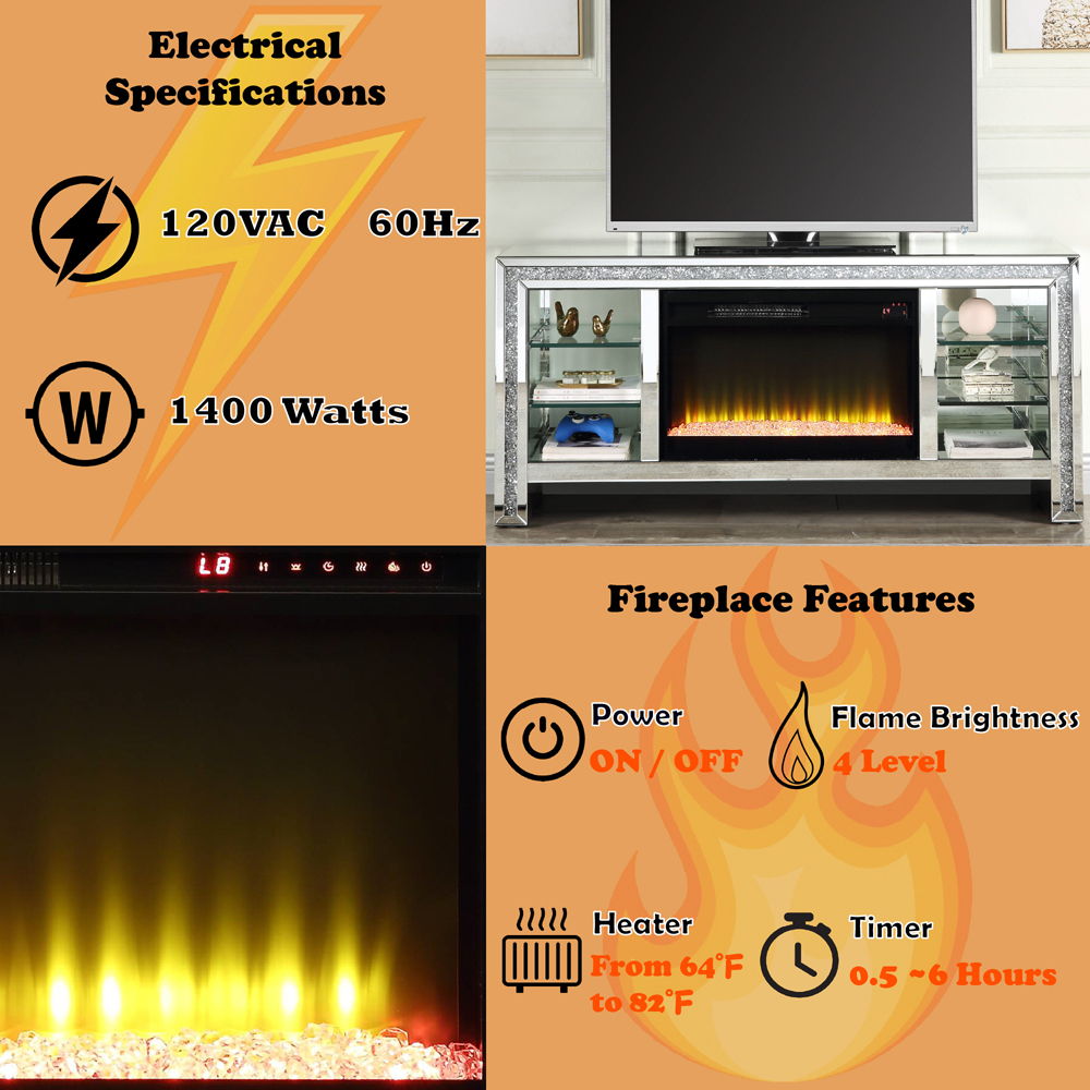 Noralie - TV Stand - Mirrored - 28"