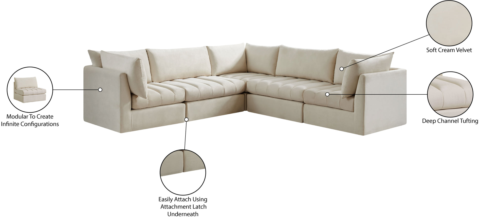 Jacob - Modular Corner Sectional 5 Piece