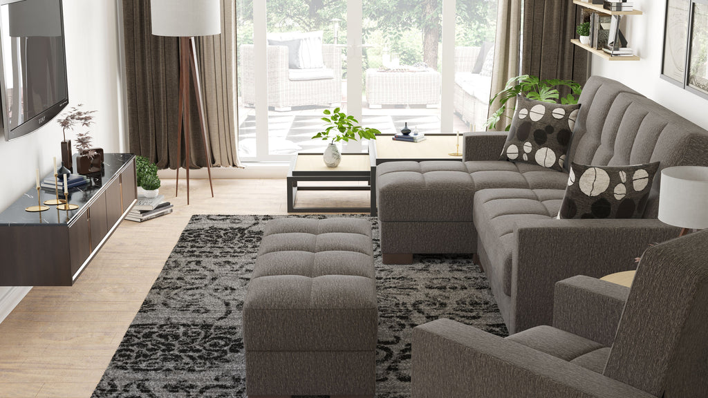 Ottomanson Armada - Upholstered Convertible Chaise Lounge With Storage - Chenille