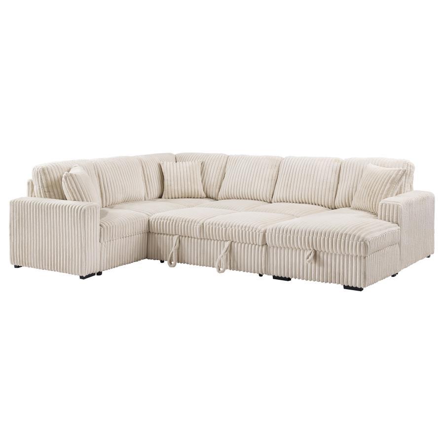 Devonshire - Sleeper Sectional Sofa Storage Chaise - Camel