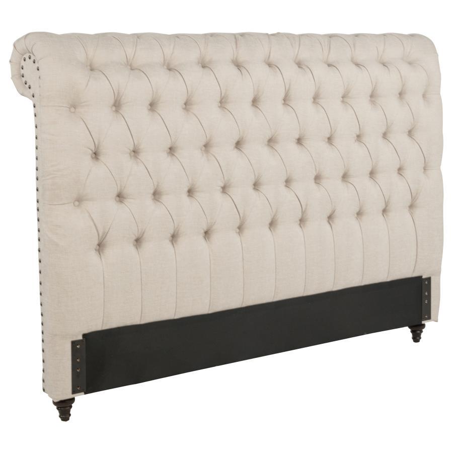 Devon - Upholstered Eastern King Panel Headboard - Beige