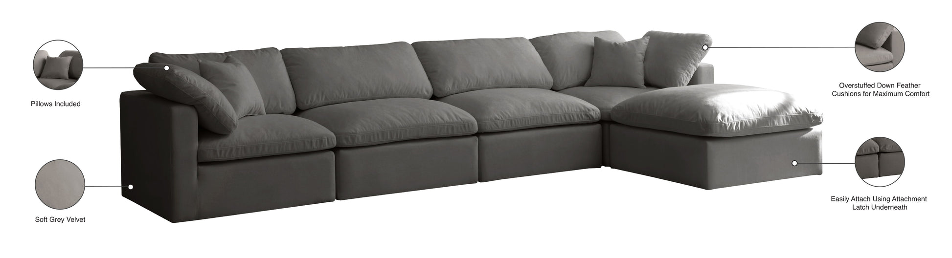 Plush - 5 Piece Modular Sectional