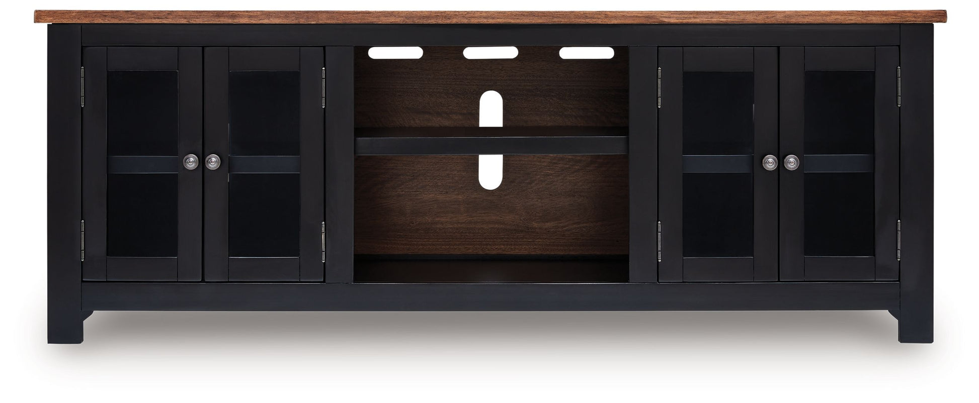 Wildenauer - Brown / Black - XL TV Stand With Fireplace Option