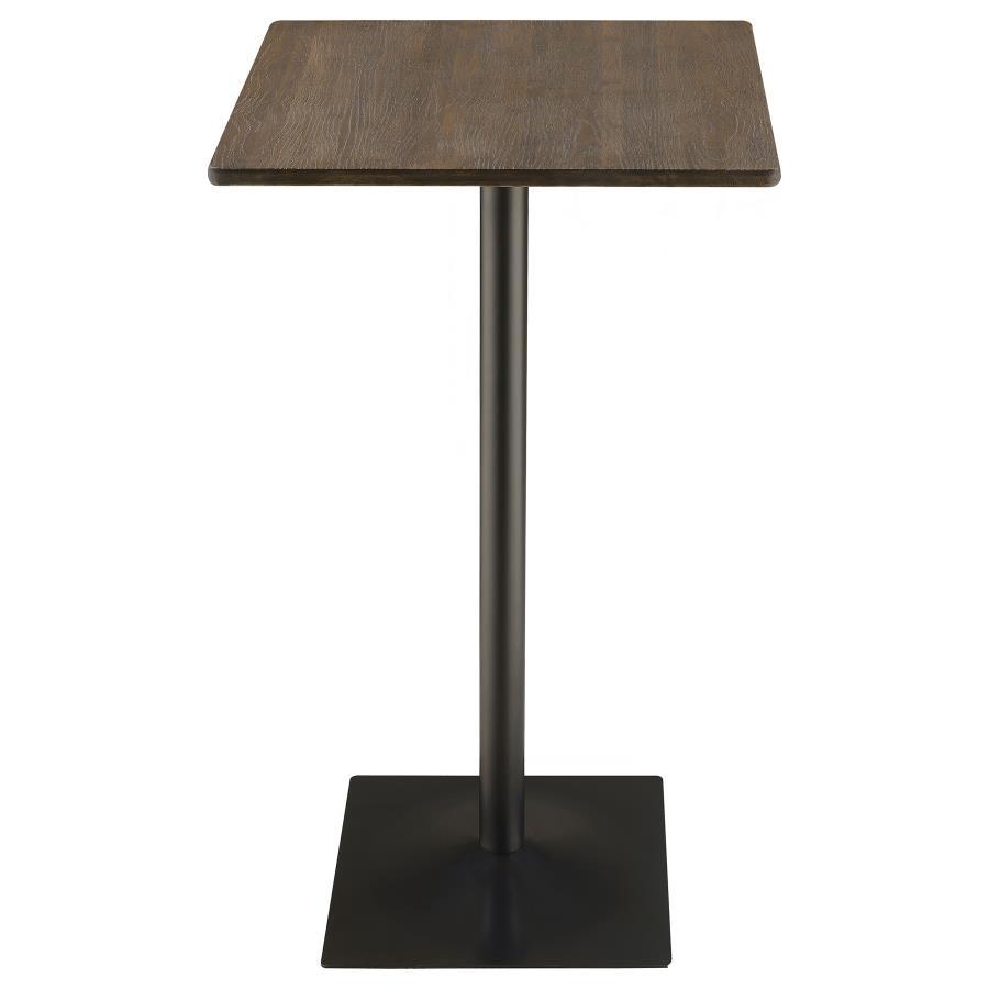 Cavalier - 3 Piece Square Bar Table Set - Dark Elm and Black