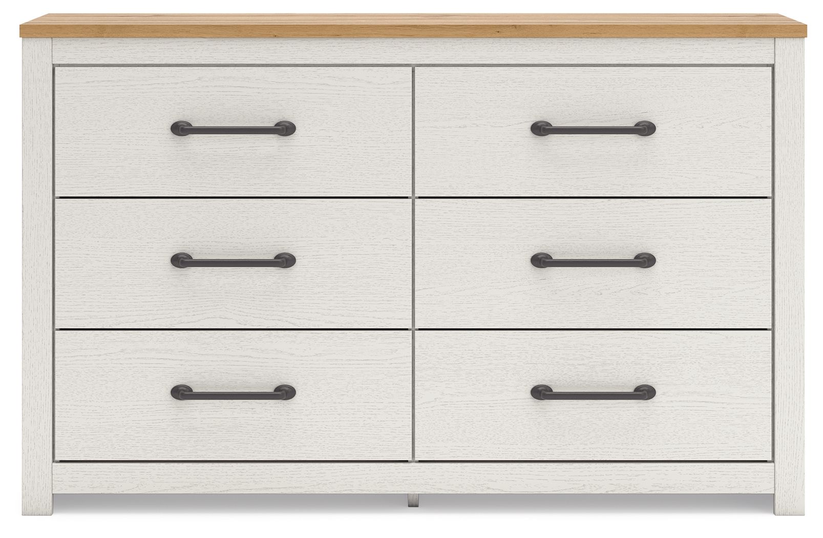 Linnocreek - White / Warm Brown - Six Drawer Dresser