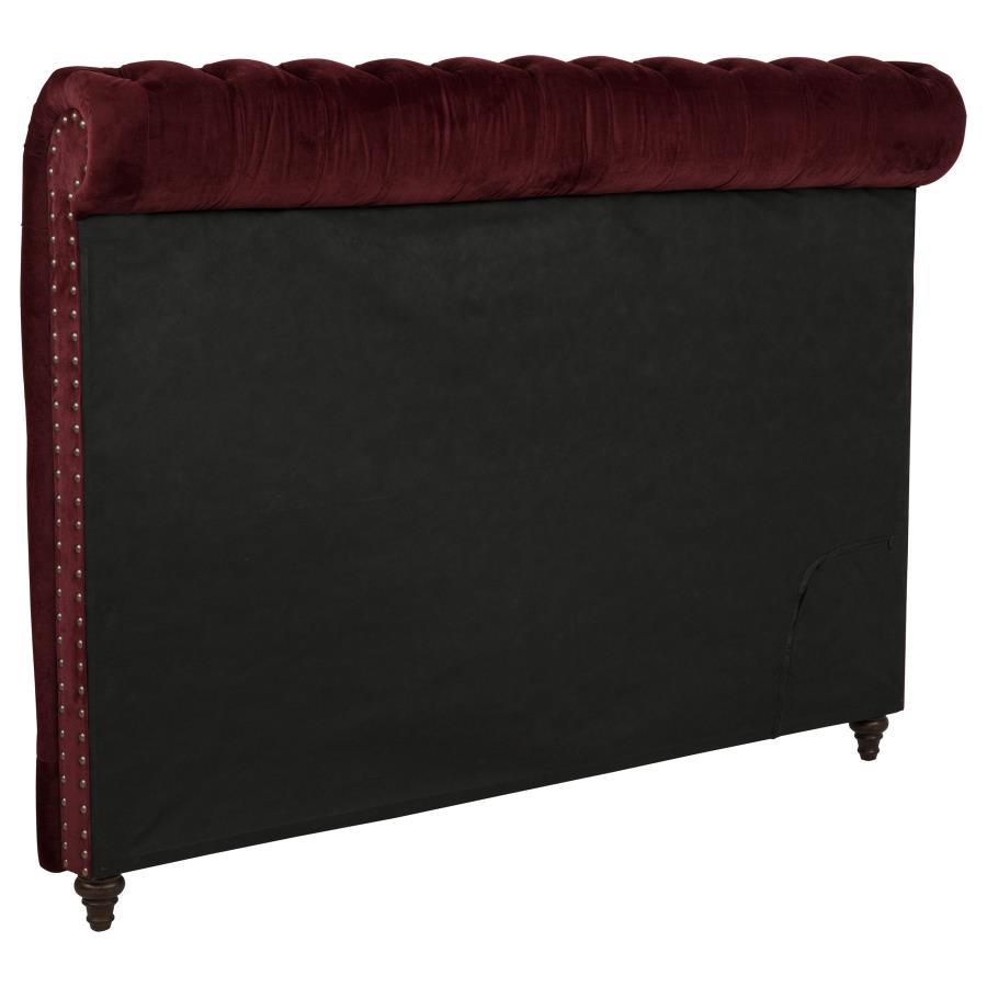Devon - Upholstered California King Headboard - Wine Red