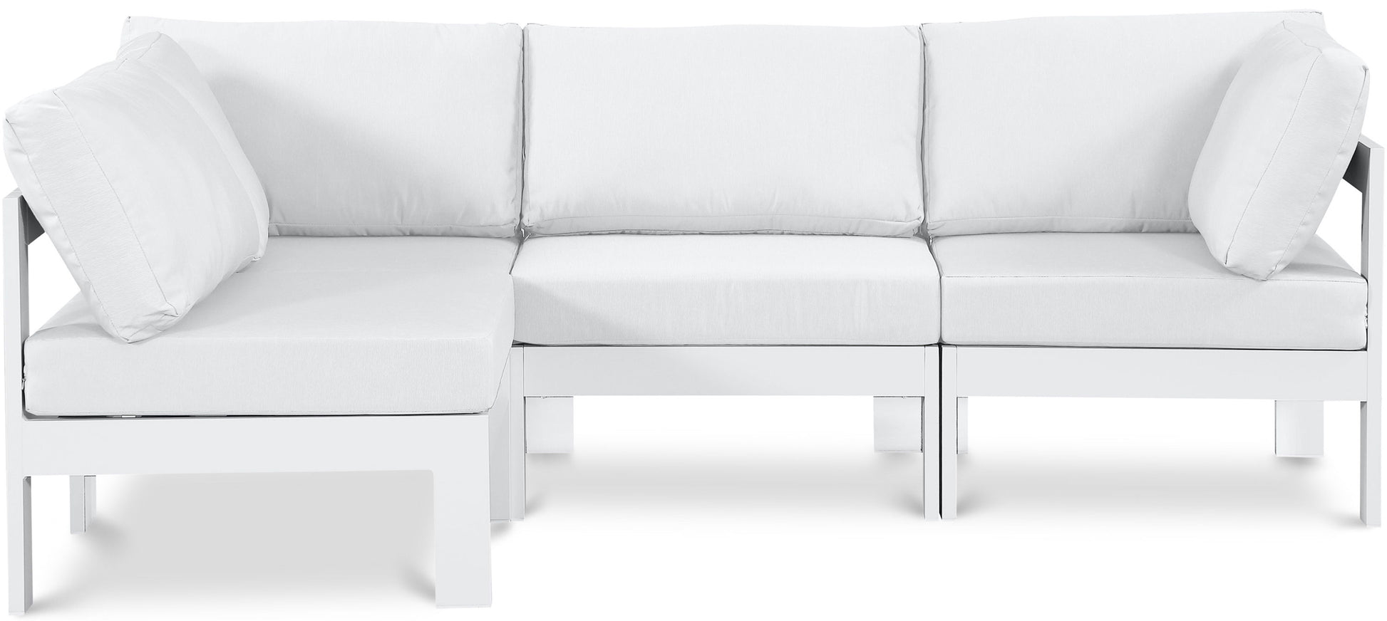 Nizuc - Outdoor Patio 4 Piece Modular Sectional With White Frame