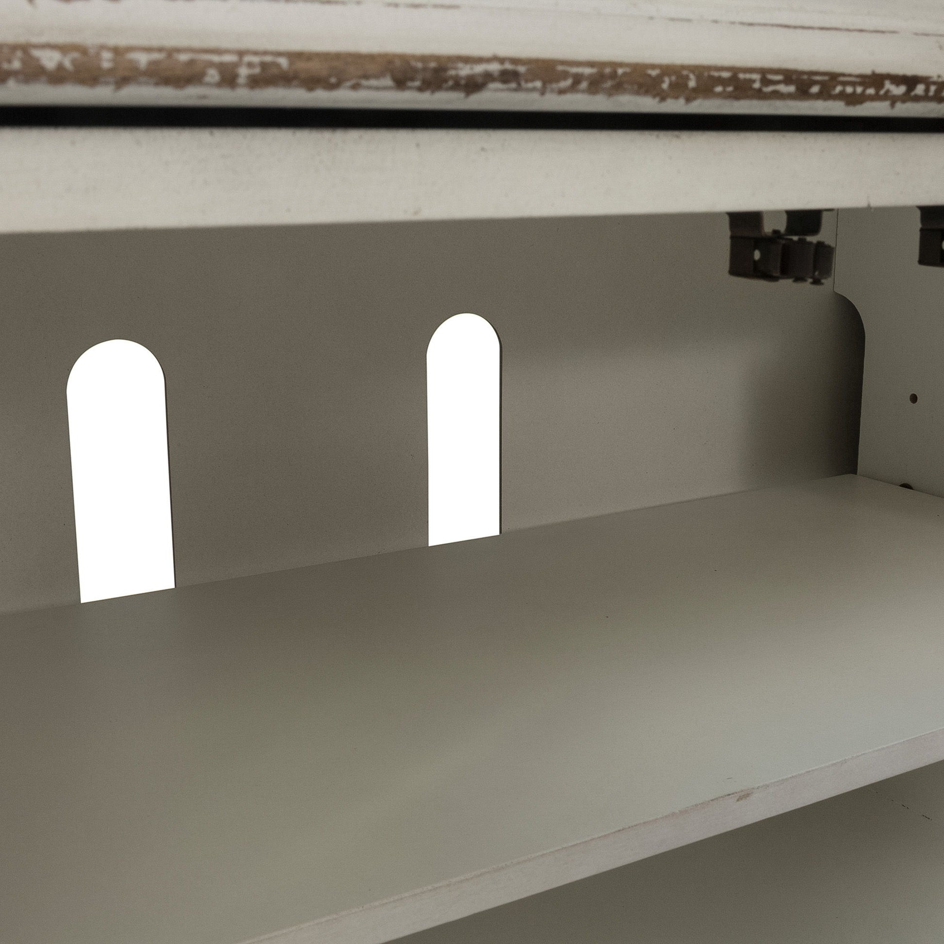 Magnolia Manor - EnteRTAinment TV Stand - Weathered Bisque