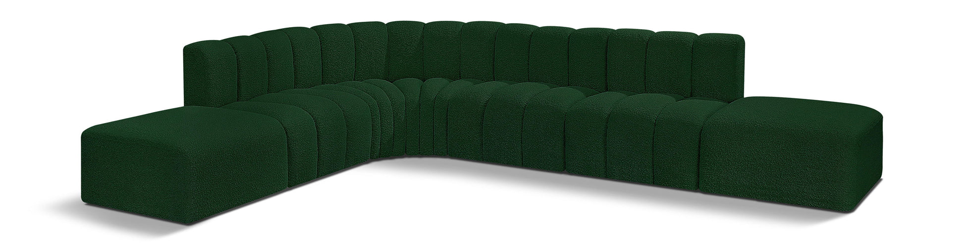 Arc - Boucle Fabric 7 Piece Corner Modular Sofa