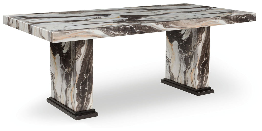 Jeshina - Dark Brown / Beige - Dining Table