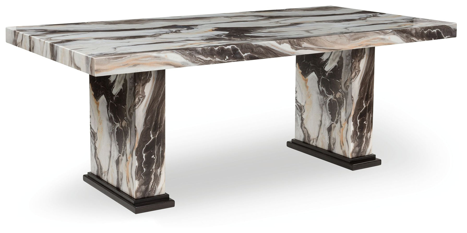 Jeshina - Dark Brown / Beige - Dining Table