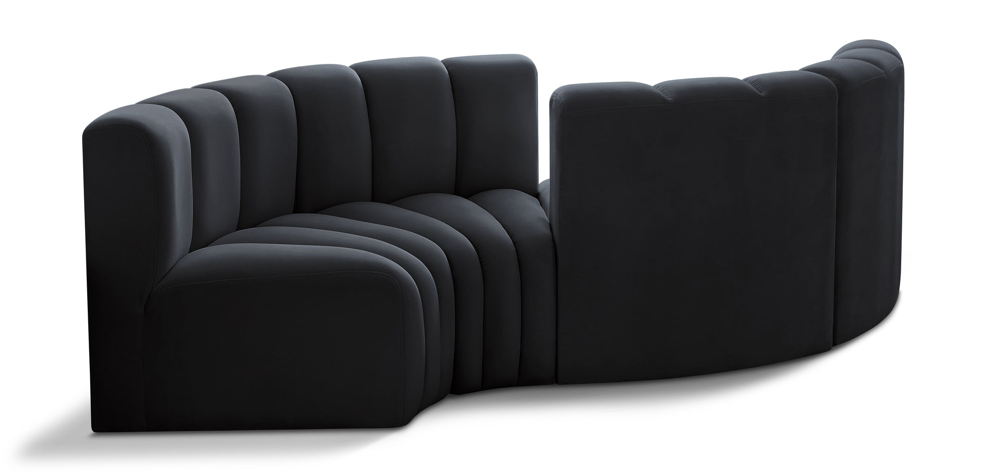 Arc - Velvet 4 Piece Curved Modular Sofa