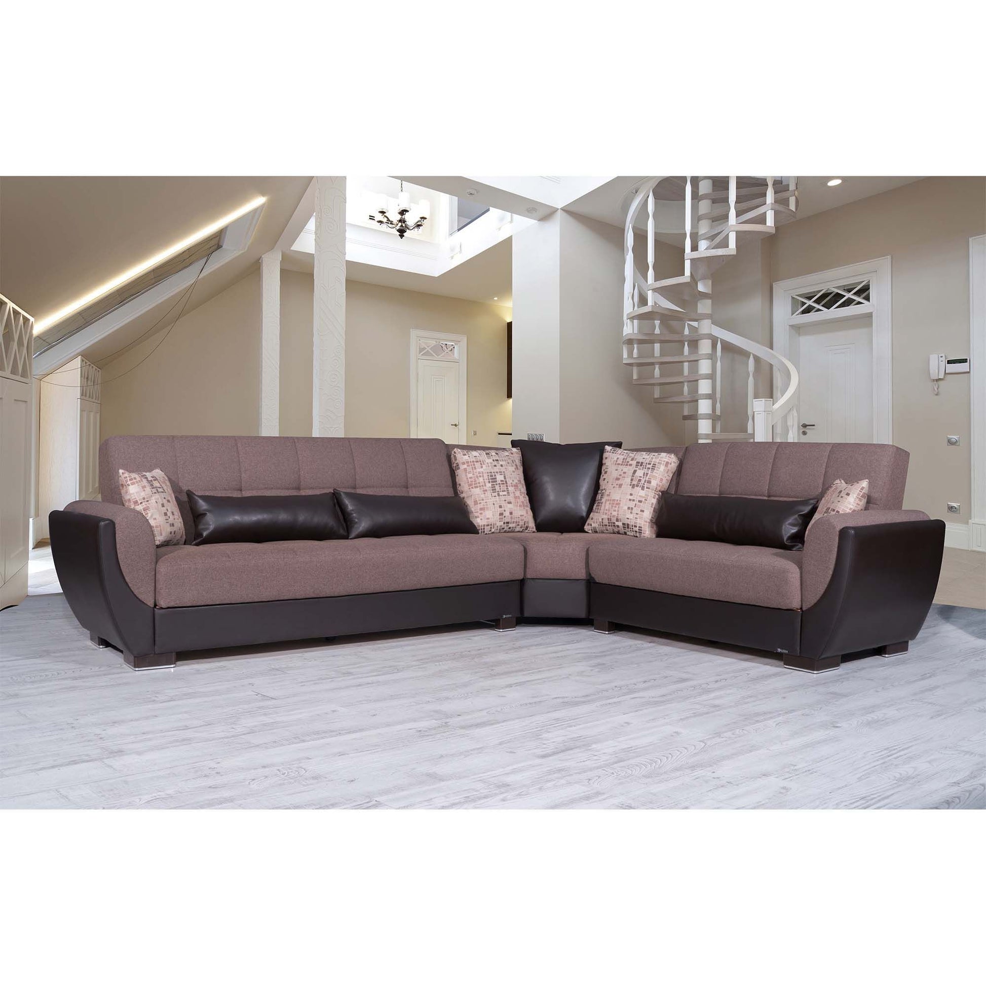 Ottomanson Armada Air - Upholstered Convertible Sectional With Storage - Polyester