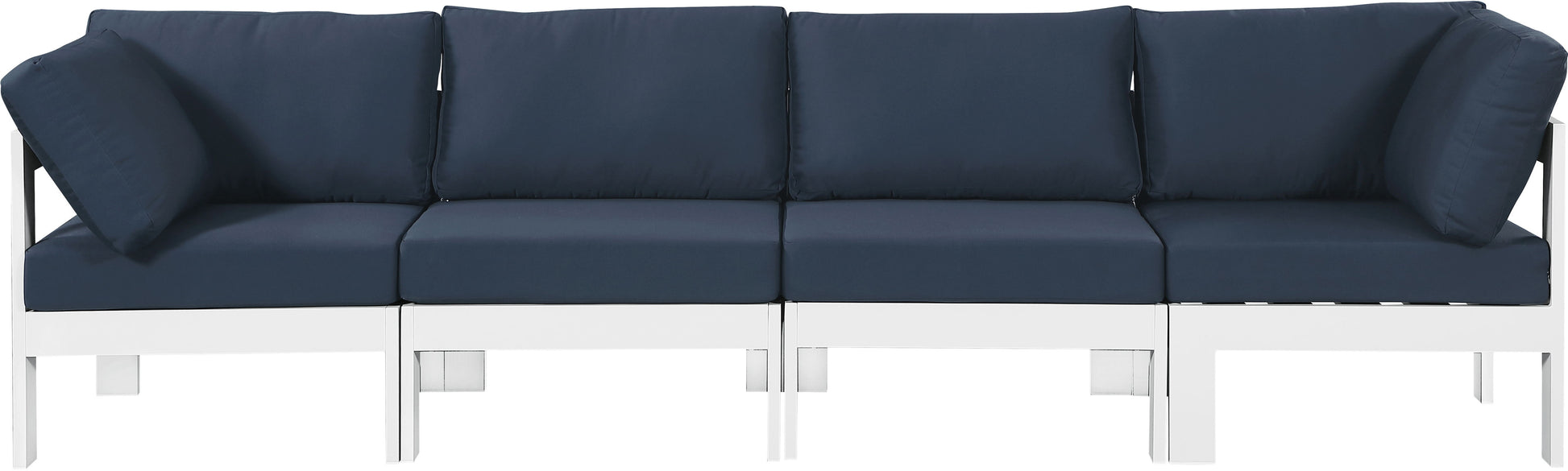 Nizuc - Outdoor Patio 4 Seat Modular Sofa With White Frame