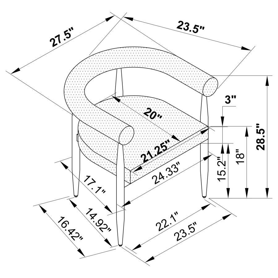 Camden - 5 Piece Round Faux Marble Top Dining Table Set - Black