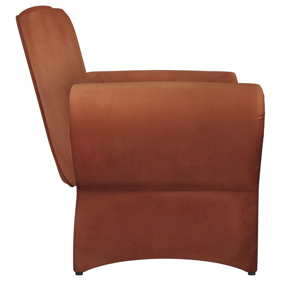 Liana - Upholstered Roll Arm Accent Armchair - Rust