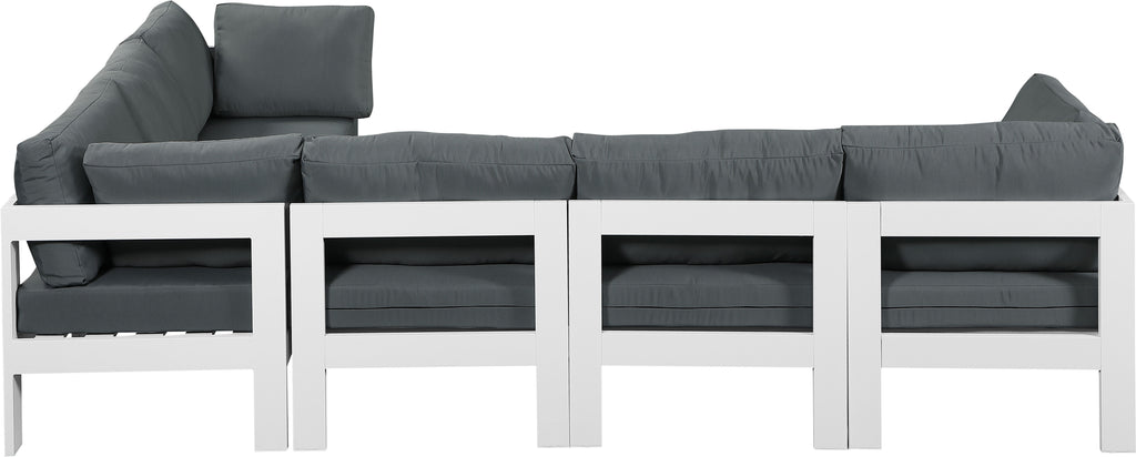Nizuc - Outdoor Patio 6 Piece Modular Sectional With White Frame