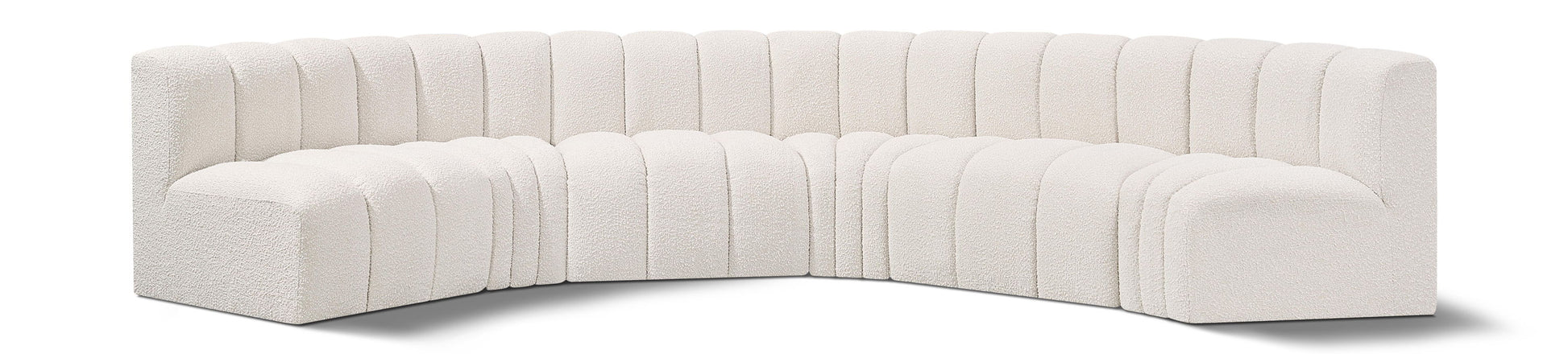 Arc - Boucle Fabric 6 Piece U-Shaped Modular Sofa