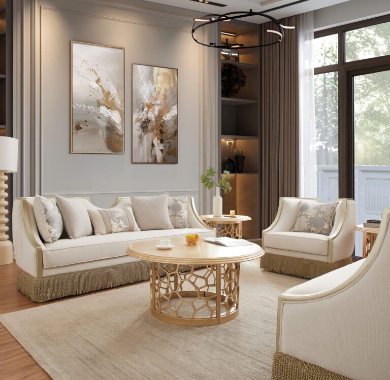 HD-6127 - Chair - Beige / Gold