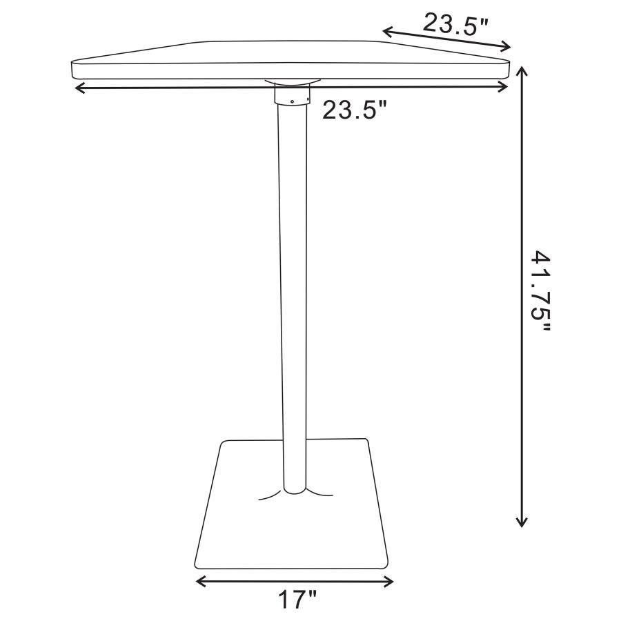 Cavalier - Square Pub Height Bistro Bar Table - Dark Elm
