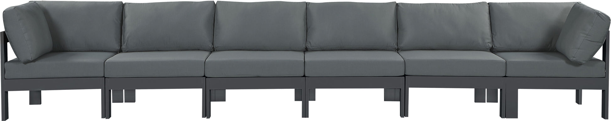 Nizuc - Outdoor Patio 6 Seat Modular Sofa With Gray Frame