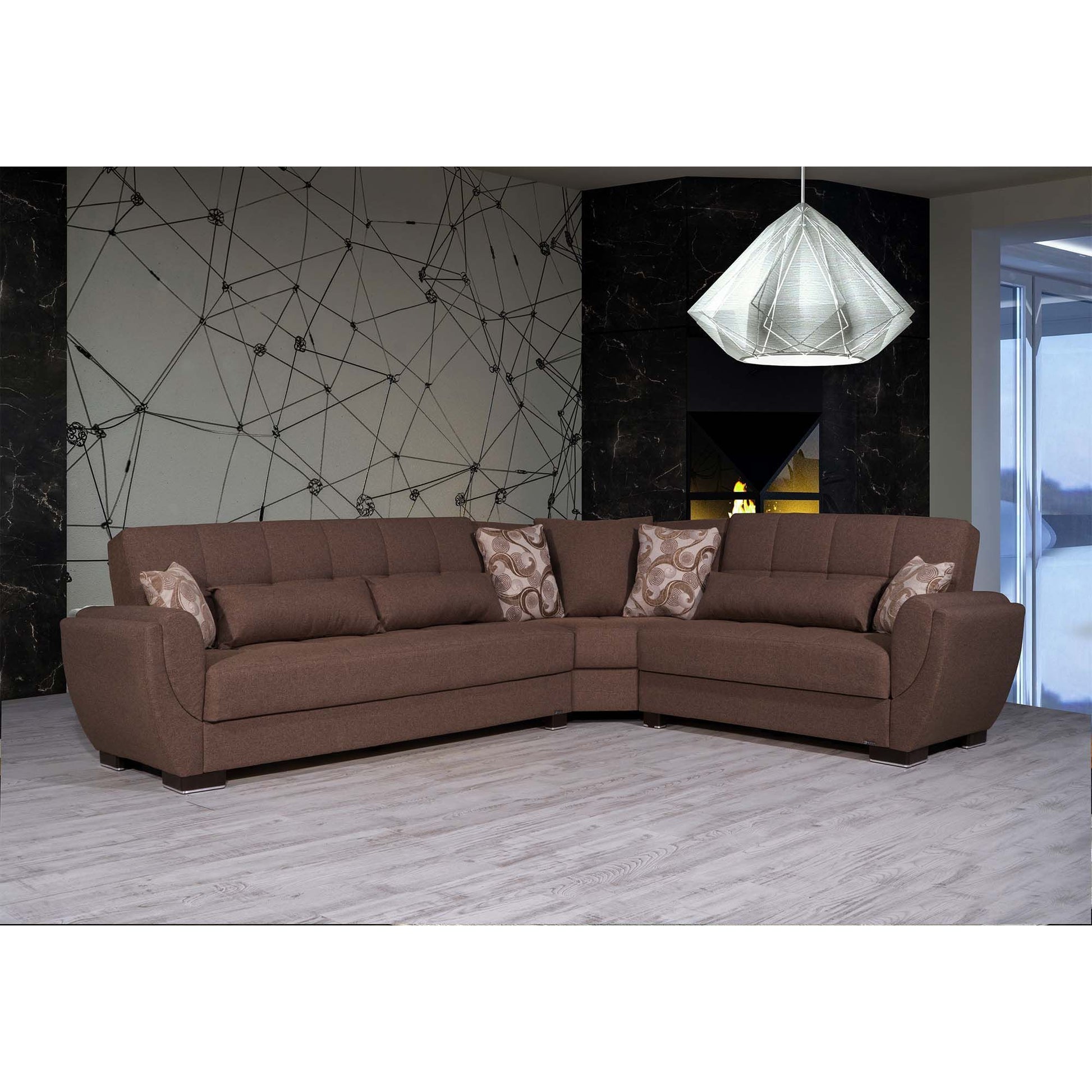 Ottomanson Armada Air - Upholstered Convertible Sectional With Storage - Polyester
