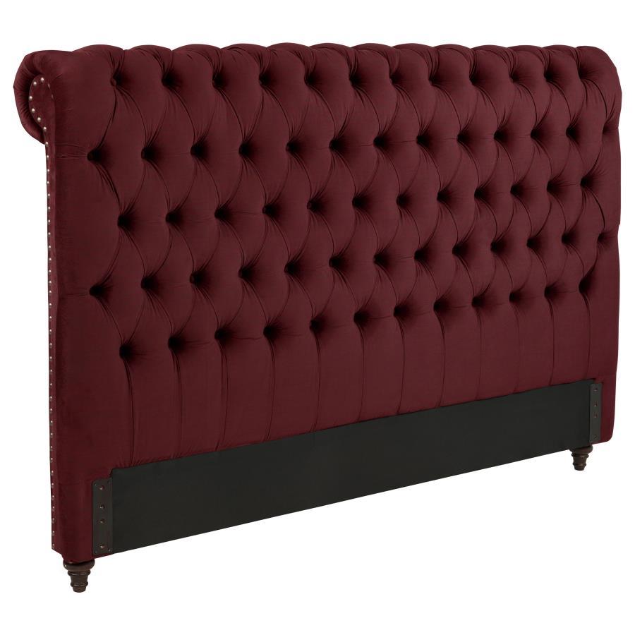 Devon - Upholstered Eastern King Headboard - Wine Red