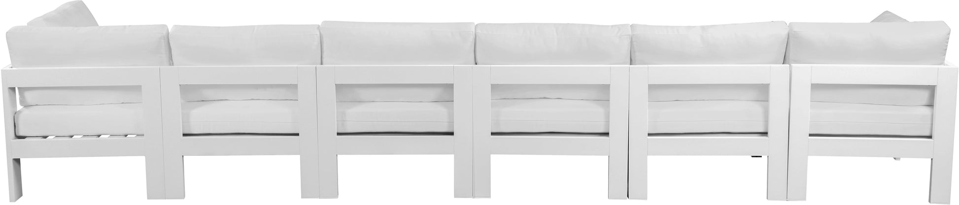 Nizuc - Outdoor Patio 6 Seat Modular Sofa With White Frame