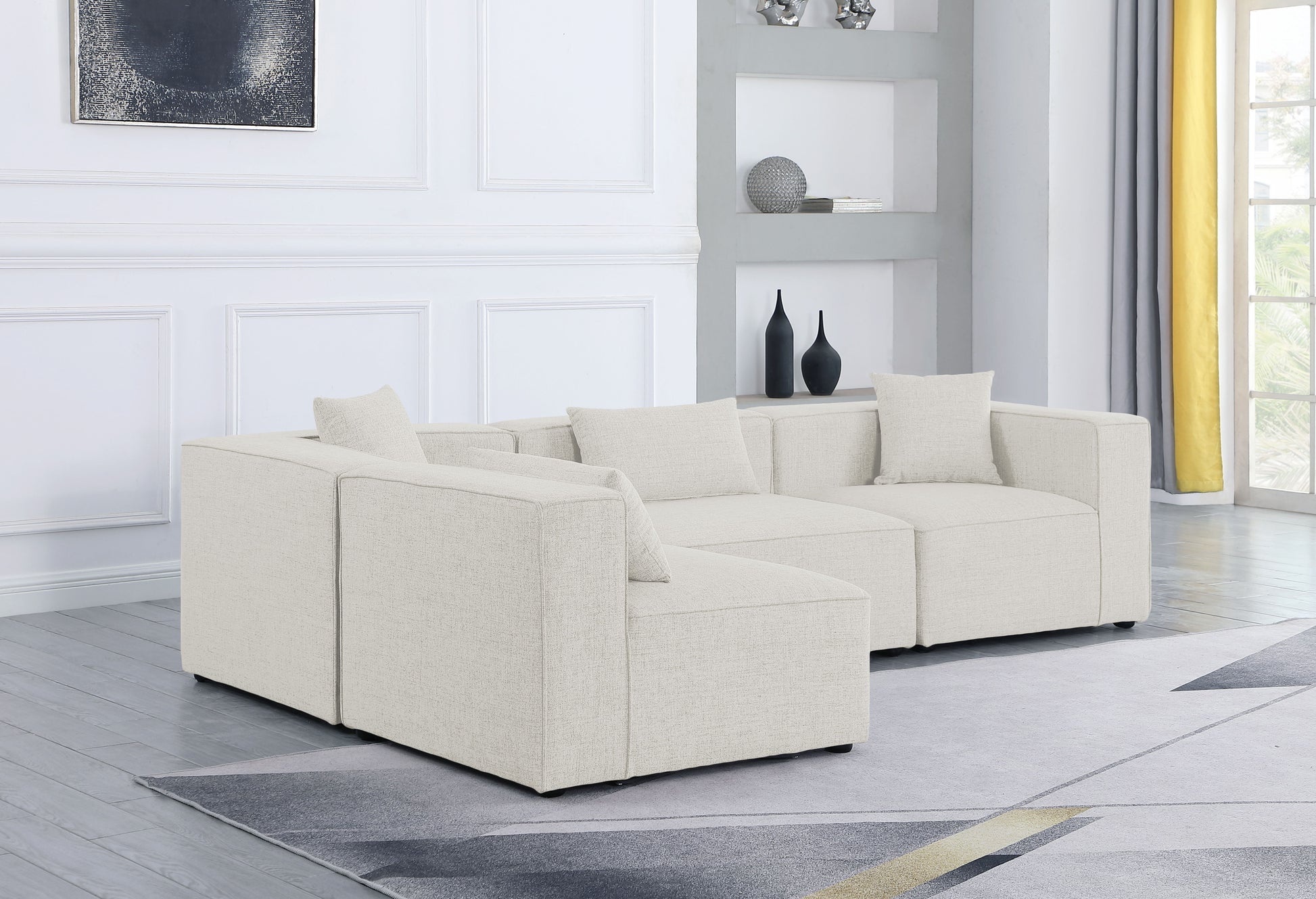 Cube - Linen 4 Piece Modular Corner Sectional