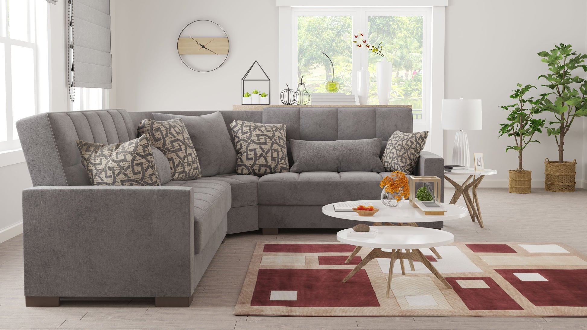 Ottomanson Armada - Upholstered Convertible Sectional With Storage - Microfiber