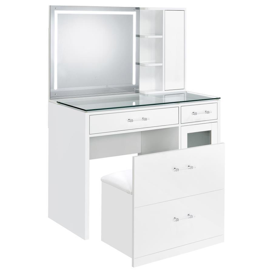 Flora - 2-Drawer Vanity Set With LED Mirror