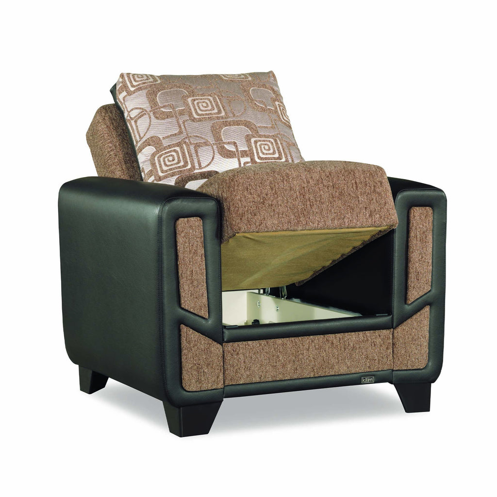 Ottomanson Mondo Modern - Upholstered Convertible Armchair With Storage