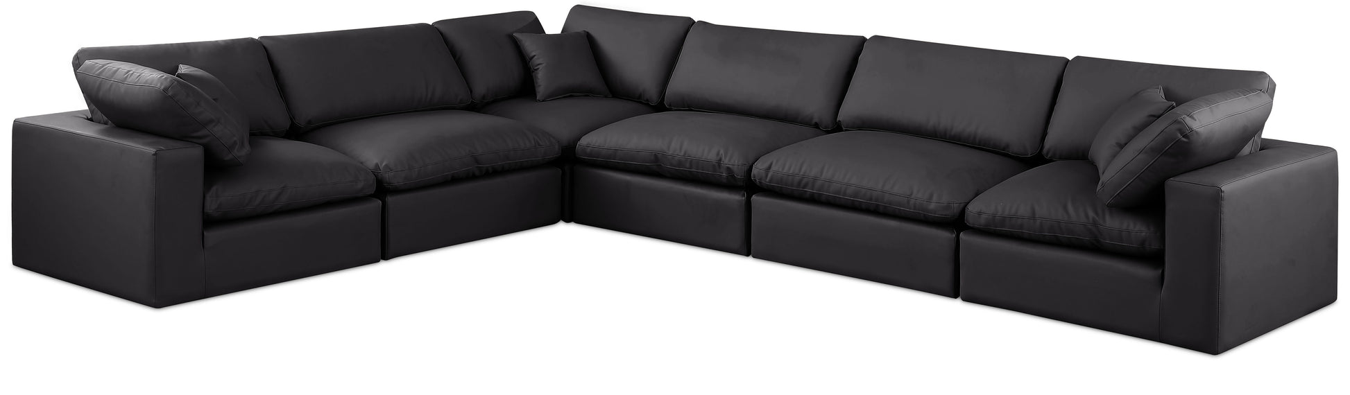 Comfy - 6 Piece Faux Leather Modular Corner Sectional