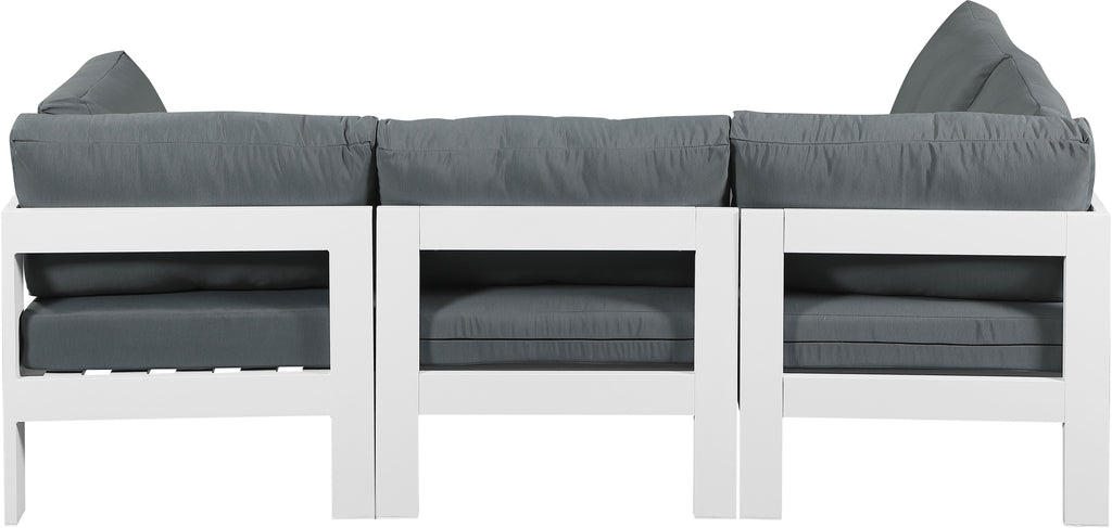 Nizuc - Outdoor Patio 4 Piece Modular Sectional With White Frame