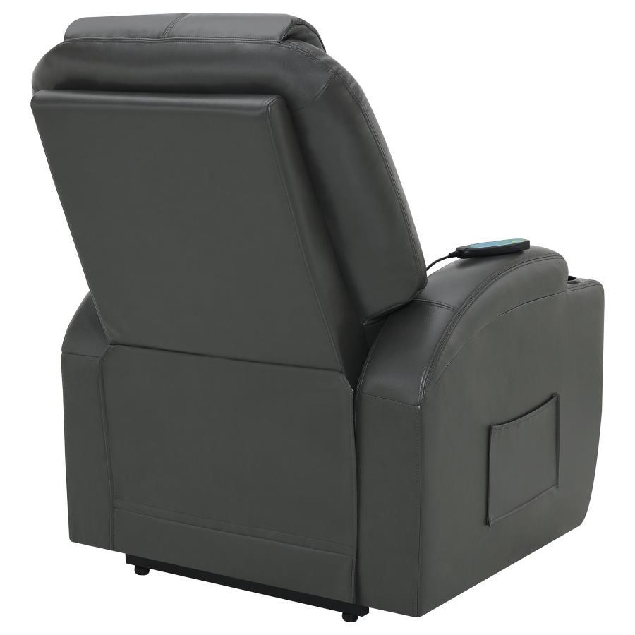 Sanger - Upholstered Power Lift Massage Recliner