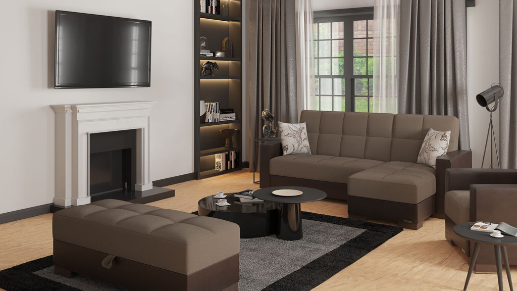 Ottomanson Armada - Upholstered Convertible Chaise Lounge With Storage - Chenille