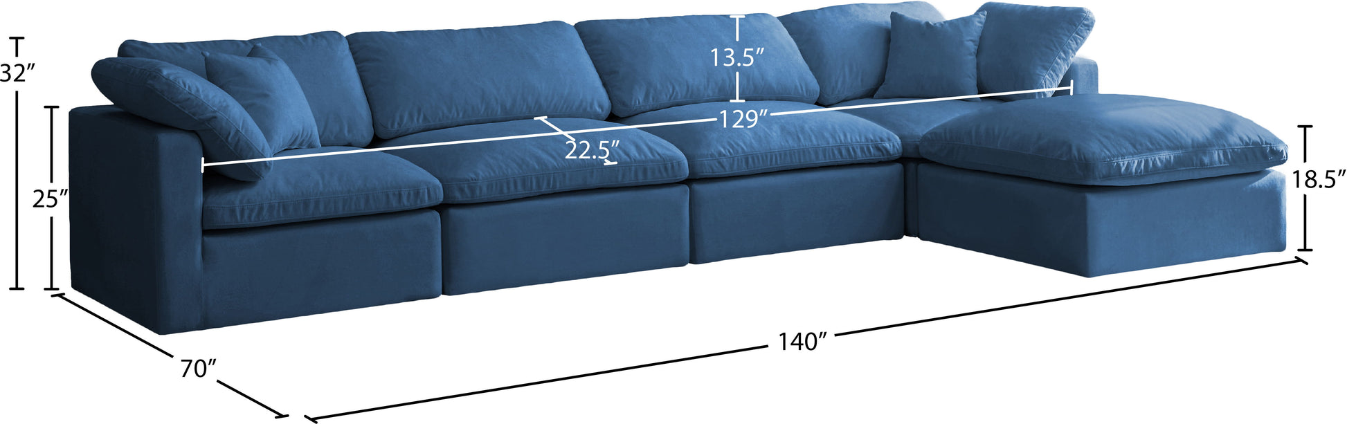Plush - 5 Piece Modular Sectional