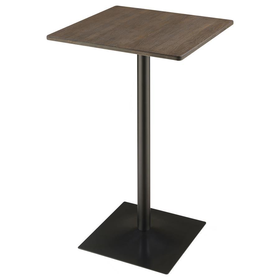 Cavalier - 3 Piece Square Bar Table Set - Dark Elm and Black
