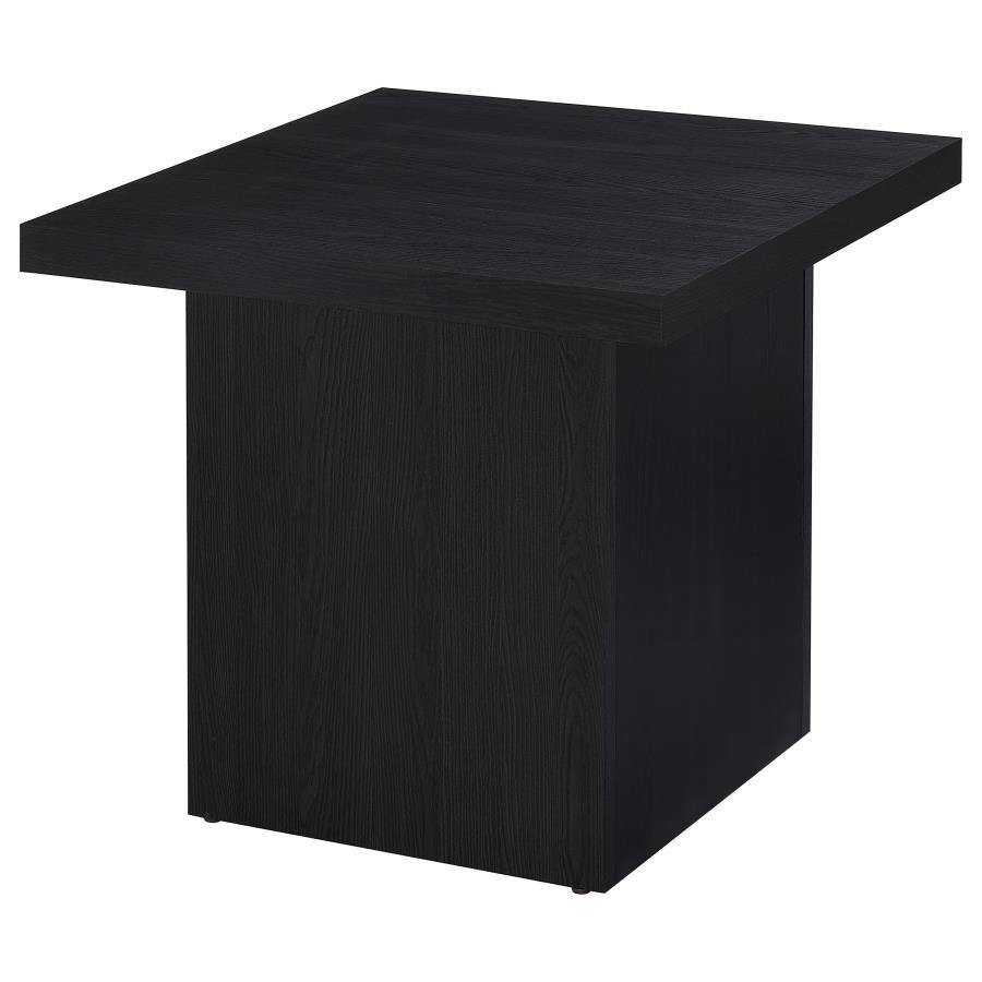 Max - Square Engineered Laminate End Side Table - Black