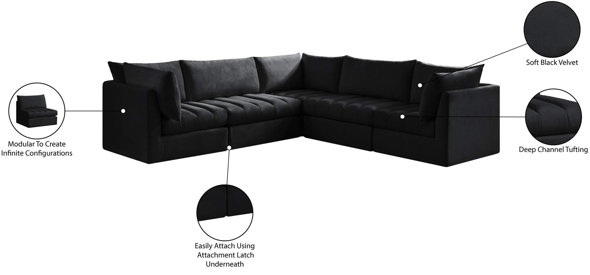 Jacob - Modular Corner Sectional 5 Piece