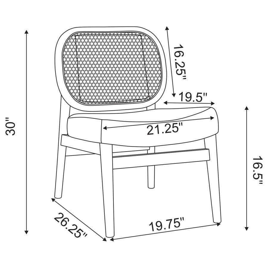 Rayo - Rattan Cane Back Accent Chair With Padded Seat